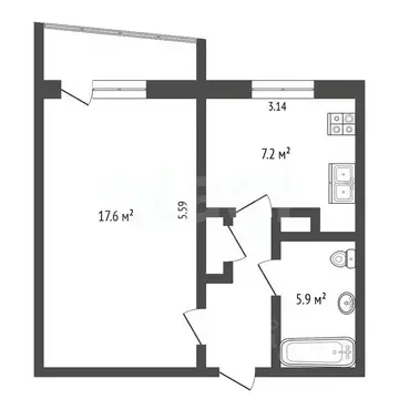 1-к кв. Крым, Симферополь пер. Заводской (34.1 м)