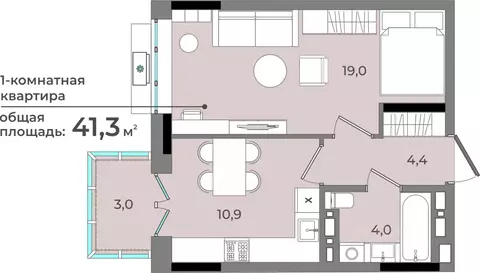1-к кв. Удмуртия, Ижевск ул. Имени В.С. Тарасова, 6 (41.3 м)
