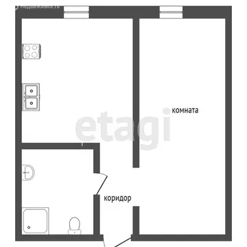 1-комнатная квартира: Ухта, улица 30 лет Октября, 11 (24.3 м)