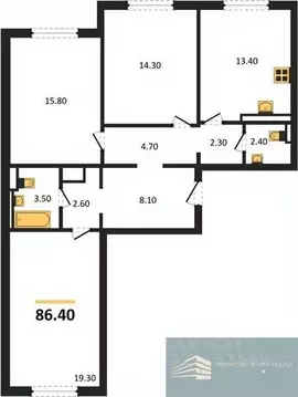 3-к кв. Воронежская область, Воронеж ул. Загоровского, 5/3 (86.4 м)