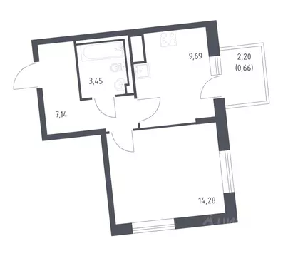 1-к кв. Ленинградская область, Ломоносовский район, Лаголовское с/пос, ...