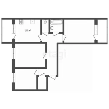 3-к кв. Тюменская область, Тюменский муниципальный округ, с. Каскара ...