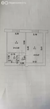 1-комнатная квартира: Казань, улица Дементьева, 7А (33.7 м)