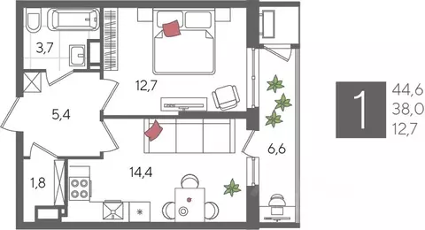 1-к кв. Краснодарский край, Краснодар Черемушки мкр, Рекорд жилой ...