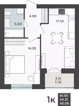 1-к кв. Калининградская область, Калининград Невский Парк жилой ...