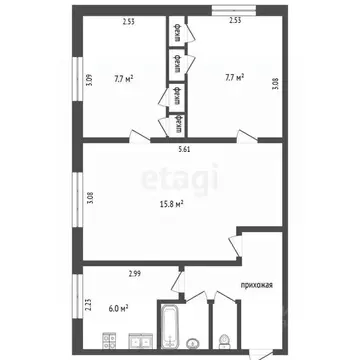 3-к кв. Белгородская область, Белгород ул. Костюкова, 23 (47.2 м)