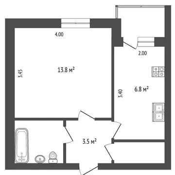 1-комнатная квартира: Вологда, Псковская улица, 19 (29.8 м)
