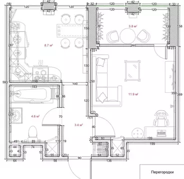 1-к кв. Санкт-Петербург ул. Челюскина, 2 (32.4 м)