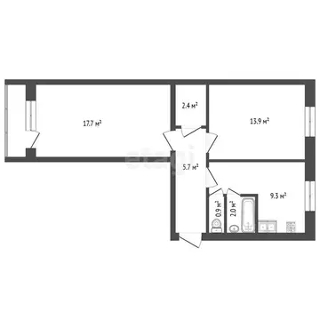 2-комнатная квартира: Александровск, улица Ленина, 18 (45 м)
