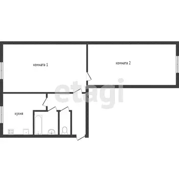 2-комнатная квартира: Златоуст, Зелёная улица, 13 (49.1 м)