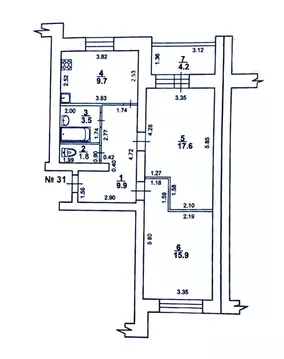 2-к кв. Башкортостан, Стерлитамак просп. Ленина, 32В (58.4 м)