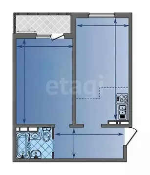 1-комнатная квартира: Осиновая Гора, микрорайон Левобережный, ...