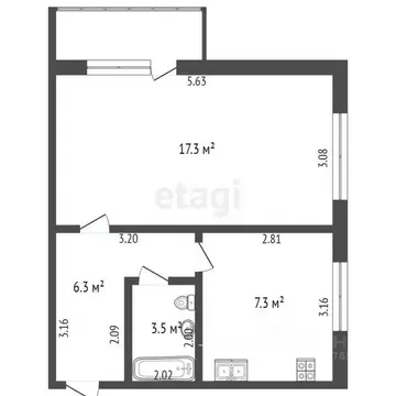 1-к кв. Кемеровская область, Юрга просп. Победы, 40А (34.4 м)