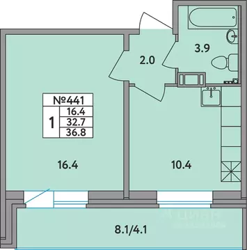1-к кв. Ленинградская область, Всеволожский район, д. Новое Девяткино ...