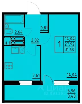 1-к кв. Пермский край, Пермь ул. Танцорова, 96 (31.4 м)
