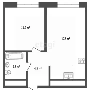 1-к кв. Тюменская область, Тюмень ул. Ветеранов Труда, 36к1 (36.7 м)