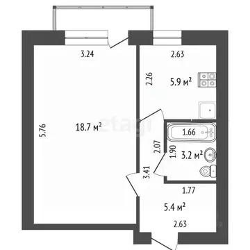 1-к кв. Башкортостан, Стерлитамак ул. Тукаева, 7А (32.2 м)