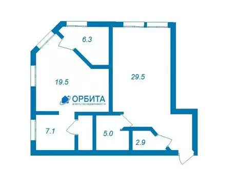 3-комнатная квартира: Тюмень, улица Максима Горького, 39 (75.3 м)
