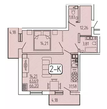 2-к кв. Бурятия, Улан-Удэ 140Б мкр,  (66.2 м)