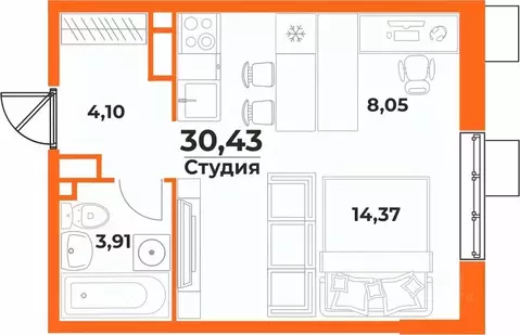 Студия Хабаровский край, Хабаровск Брянский пер. (30.43 м)