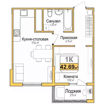 2-к кв. Крым, Симферополь ул. Батурина (42.69 м)