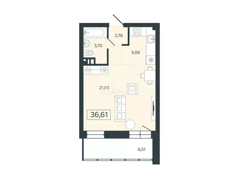 1-комнатная квартира: Благовещенск, 232-й квартал, 10 (36.61 м)