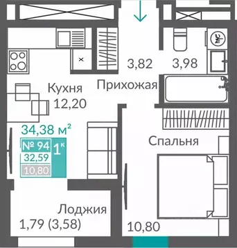 1-к кв. Севастополь ш. Балаклавское (32.59 м)