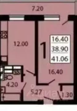 1-к кв. Воронежская область, Воронеж Московский просп., 128 (41.0 м)