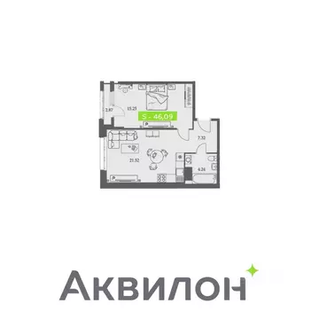 1-к кв. Архангельская область, Архангельск Троицкий просп., 110 (46.09 ...