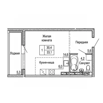 1-к кв. Приморский край, Владивосток На Черняховского жилой квартал,  ...