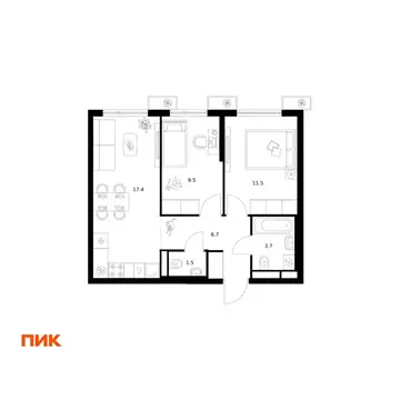 2-к кв. Московская область, Котельники Парковый мкр, Белая Дача Парк ...
