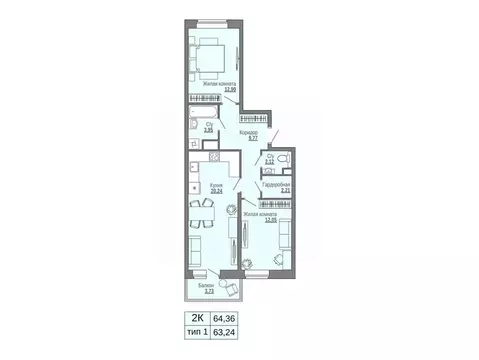 2-к кв. Архангельская область, Архангельск Красноармейская ул., 1 ...