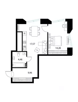 1-к кв. Рязанская область, Рязань пер. 1-й Осенний, 15 (46.29 м)