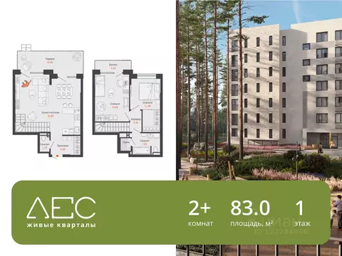 2-к кв. Свердловская область, Екатеринбург Широкая Речка мкр, Лес ...