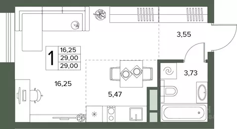 1-к кв. Московская область, Серпухов  (29.0 м)