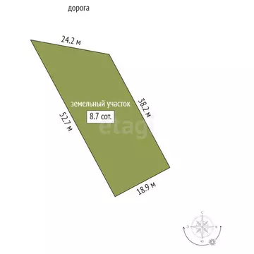 Участок в Изюмовка, Речная улица, 18 (8.66 м)