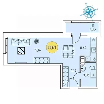 Студия Архангельская область, Архангельск Котласская ул., 30 (33.61 м)