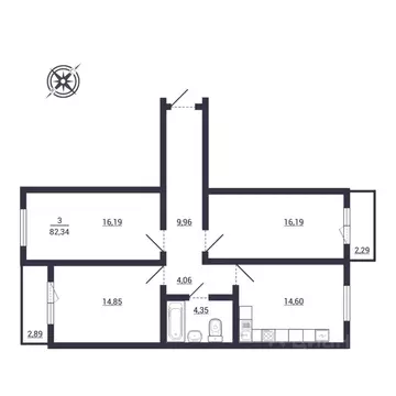 3-к кв. Курганская область, Курган Заозерный жилрайон, 16-й мкр, 12к1 ...