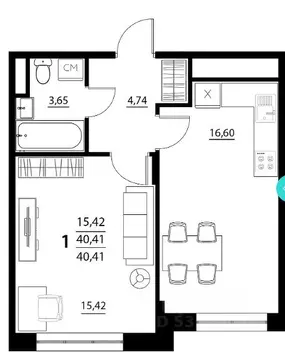 1-к кв. Белгородская область, Белгородский район, Дубовское с/пос, с. ...