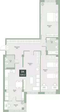 Свободной планировки кв. Курганская область, Курган Заозерный ...