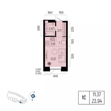 1-к кв. Башкортостан, Уфа Глумилино-1 мкр, Новатор жилой комплекс ...