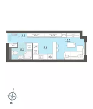 Квартира-студия: Екатеринбург, жилой район Центральный, жилой комплекс ...