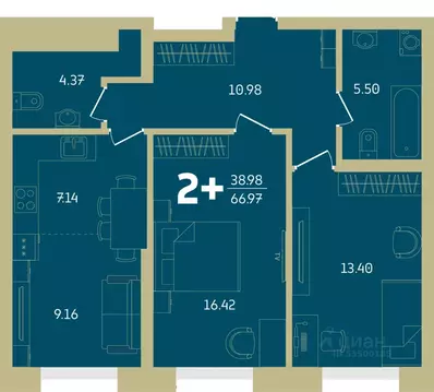 2-к кв. Башкортостан, Уфа Революционная ул., 39/4 (66.97 м)