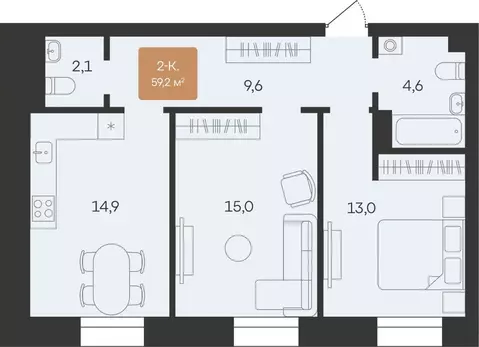2-к кв. Ямало-Ненецкий АО, Новый Уренгой Созидателей мкр, Атмосфера. ...