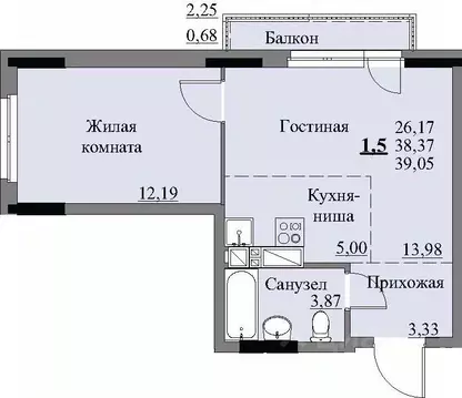 1-к кв. Удмуртия, Ижевск Автопроизводство жилрайон, 3-й мкр, Арден на ...