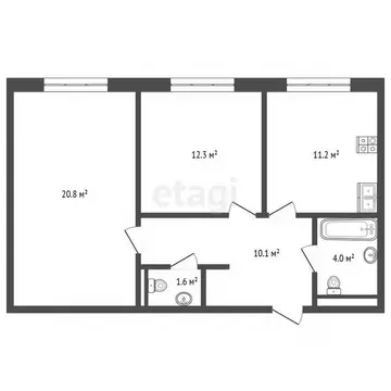 2-к кв. Московская область, Ленинский городской округ, Боброво пгт ул. ...