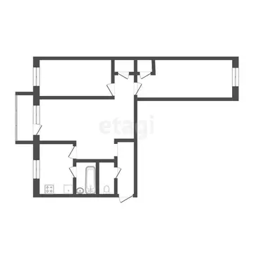 3-комнатная квартира: Тюмень, улица Орджоникидзе, 65 (56.6 м)