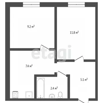 2-к кв. Тюменская область, Тюмень ул. Энергетиков, 47 (35.9 м)