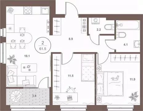 2-к кв. Пензенская область, Пенза Арбеково жилрайон, Дальнее Арбеково ...