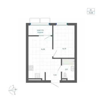 1-к кв. Челябинская область, Челябинский городской округ, пос. ...